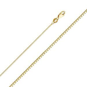 14K Real Gold chain 0.8 mm Yellow Gold box chain Necklace | Birthday gift | 16”